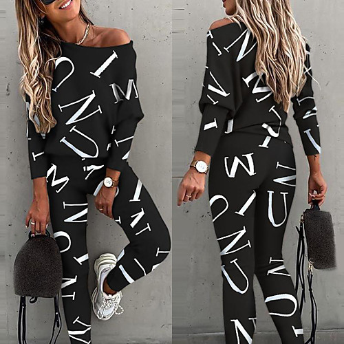 Women's 2 Piece Set Patchwork Fashion Streetwear Crew Neck Letter Printed Sport Athleisure Clothing Suit Long Sleeve Breathable Moisture Wicking Soft Sweat Out Comfortable Exercise & Fitness Running
Women's 2 Piece Set Patchwork Fashion Streetwear Crew Neck Letter Printed Sport Athleisure Clothing Suit Long Sleeve Breathable Moisture Wicking Soft Sweat Out Comfortable Exercise & Fitness Running