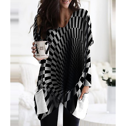 Women's Shift Dress Short Mini Dress Black Long Sleeve Geometric Print Fall Spring V Neck Casual 2021 M L XL XXL 3XL
Women's Shift Dress Short Mini Dress Black Long Sleeve Geometric Print Fall Spring V Neck Casual 2021 M L XL XXL 3XL