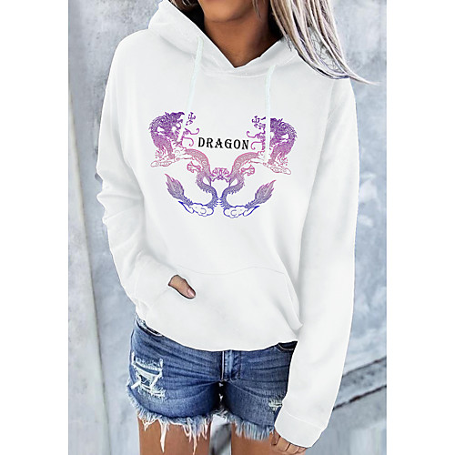 Women's Pullover Hoodie Sweatshirt Dragon Graphic Text Front Pocket Daily Basic Casual Hoodies Sweatshirts White
Women's Pullover Hoodie Sweatshirt Dragon Graphic Text Front Pocket Daily Basic Casual Hoodies Sweatshirts White
