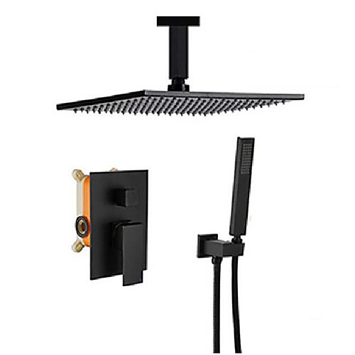 10 Inch Matte Black Shower Faucets Sets Complete with Stainless Steel Shower Head and Solid Brass Handshower Mount Inside Rainfall Shower Head System Contain Shower Faucet Rough-in Valve Body and Trim
10 Inch Matte Black Shower Faucets Sets Complete with Stainless Steel Shower Head and Solid Brass Handshower Mount Inside Rainfall Shower Head System Contain Shower Faucet Rough-in Valve Body and Trim