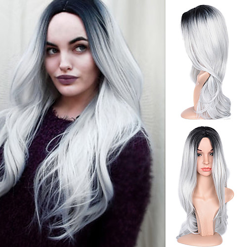 Synthetic Wig Wavy Wavy Wig Ombre Medium Length Black / Grey Synthetic Hair Women's Ombre Hair Middle Part Ombre
Synthetic Wig Wavy Wavy Wig Ombre Medium Length Black / Grey Synthetic Hair Women's Ombre Hair Middle Part Ombre