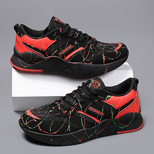 Men's Trainers Athletic Shoes Athletic Walking Shoes PU Breathable Non-slipping Wear Proof Black and White Black / Red Black Fall
Men's Trainers Athletic Shoes Athletic Walking Shoes PU Breathable Non-slipping Wear Proof Black and White Black / Red Black Fall