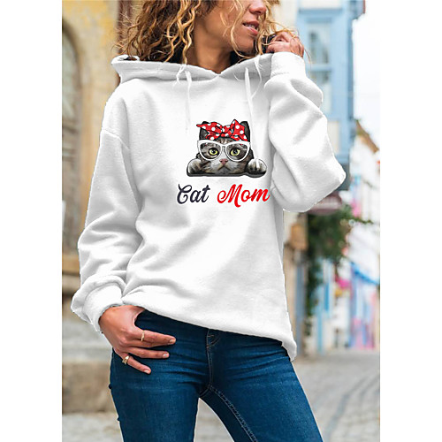 Women's Pullover Hoodie Sweatshirt Cat Graphic 3D Daily Basic Casual Hoodies Sweatshirts White
Women's Pullover Hoodie Sweatshirt Cat Graphic 3D Daily Basic Casual Hoodies Sweatshirts White