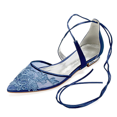 Women's Wedding Shoes Flat Heel Pointed Toe Classic Sweet Wedding Party & Evening Satin Mesh Lace Lace-up Flower Solid Colored Champagne Dark Blue Silver
Women's Wedding Shoes Flat Heel Pointed Toe Classic Sweet Wedding Party & Evening Satin Mesh Lace Lace-up Flower Solid Colored Champagne Dark Blue Silver