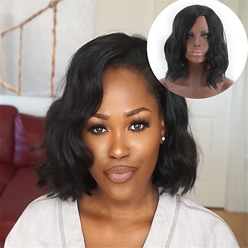 Synthetic Wig Curly Water Wave Asymmetrical Wig Medium Length Natural Black Synthetic Hair Women's Soft Cool Black
Synthetic Wig Curly Water Wave Asymmetrical Wig Medium Length Natural Black Synthetic Hair Women's Soft Cool Black