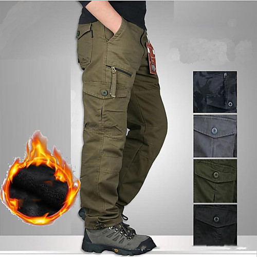 Men's Hiking Cargo Pants Solid Color Winter Outdoor Fleece Lining Comfortable Anti-tear Multi-Pockets Cotton Bottoms ArmyGreen Black camouflage Black Gray Fishing Climbing Camping / Hiking / Caving M
Men's Hiking Cargo Pants Solid Color Winter Outdoor Fleece Lining Comfortable Anti-tear Multi-Pockets Cotton Bottoms ArmyGreen Black camouflage Black Gray Fishing Climbing Camping / Hiking / Caving M