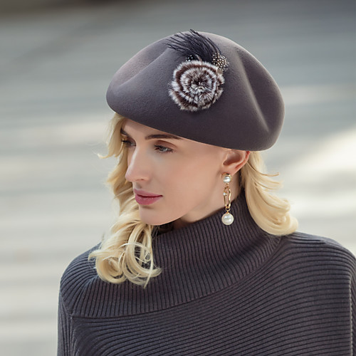 Headwear Elegant 100% Wool Hats with Feather 1pc Casual / Daily Wear Headpiece
Headwear Elegant 100% Wool Hats with Feather 1pc Casual / Daily Wear Headpiece