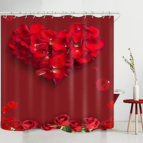 valentine's day red love roses digital printing shower curtain shower curtains hooks modern polyester new design
valentine's day red love roses digital printing shower curtain shower curtains hooks modern polyester new design