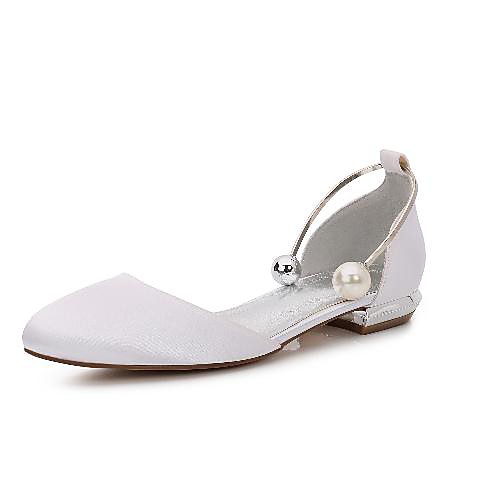 Women's Wedding Shoes Flat Heel Round Toe Classic Sweet Wedding Party & Evening Satin Pearl Solid Colored White Black Purple
Women's Wedding Shoes Flat Heel Round Toe Classic Sweet Wedding Party & Evening Satin Pearl Solid Colored White Black Purple