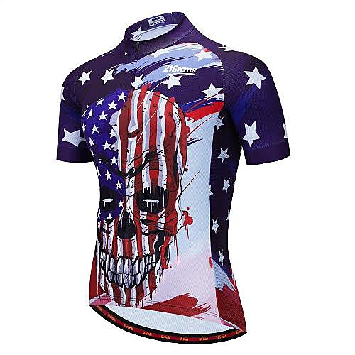 21Grams Men's Short Sleeve Cycling Jersey Dark Blue Skull Bike Jersey Mountain Bike MTB Road Bike Cycling Breathable Quick Dry Sports Clothing Apparel / Athletic
21Grams Men's Short Sleeve Cycling Jersey Dark Blue Skull Bike Jersey Mountain Bike MTB Road Bike Cycling Breathable Quick Dry Sports Clothing Apparel / Athletic