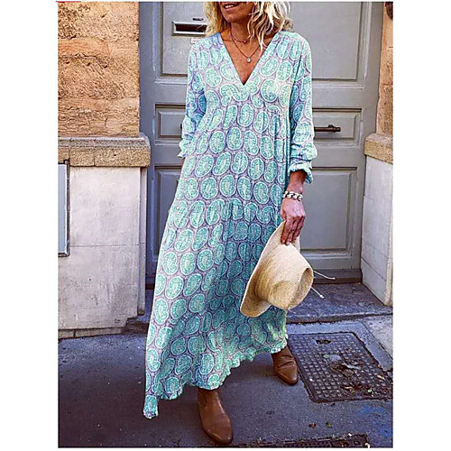 Women's A Line Dress Maxi long Dress Blue Yellow Blushing Pink Long Sleeve Print Patchwork Print Fall Winter V Neck Casual 2021 S M L XL XXL
Women's A Line Dress Maxi long Dress Blue Yellow Blushing Pink Long Sleeve Print Patchwork Print Fall Winter V Neck Casual 2021 S M L XL XXL