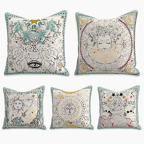 5 pcs Linen Pillow Cover, Print Simple Casual Square Polyester Traditional Classic
5 pcs Linen Pillow Cover, Print Simple Casual Square Polyester Traditional Classic