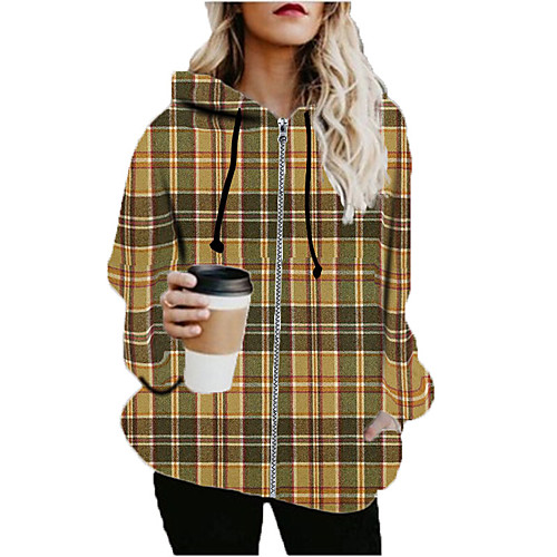 Women's Plaid Print Fall & Winter Hoodied Jacket Long Sports Long Sleeve Cotton Blend Coat Tops Khaki
Women's Plaid Print Fall & Winter Hoodied Jacket Long Sports Long Sleeve Cotton Blend Coat Tops Khaki