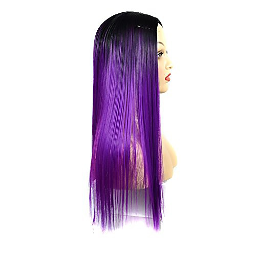 

natural wig synthetic wig auburn wig women fashion lady long straight neat bang hair cosplay party wig(f)