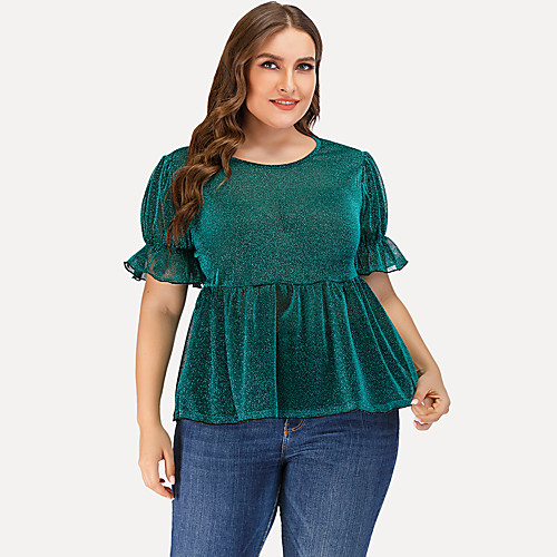 Women's Plus Size Plain Blouse Shirt Large Size Round Neck Short Sleeve Tops Big Size
Women's Plus Size Plain Blouse Shirt Large Size Round Neck Short Sleeve Tops Big Size