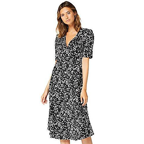 amazon brand: ladies midi chiffon dress with a-line, multicolored (black / white spot), 38, label: m
amazon brand: ladies midi chiffon dress with a-line, multicolored (black / white spot), 38, label: m