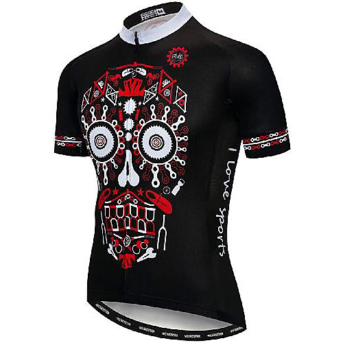 21Grams Men's Short Sleeve Cycling Jersey Black Skull Bike Jersey Mountain Bike MTB Road Bike Cycling Breathable Quick Dry Sports Clothing Apparel / Athletic
21Grams Men's Short Sleeve Cycling Jersey Black Skull Bike Jersey Mountain Bike MTB Road Bike Cycling Breathable Quick Dry Sports Clothing Apparel / Athletic