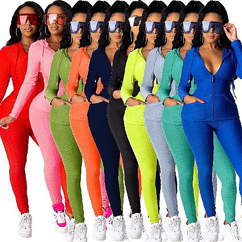 Women's 2 Piece Full Zip Tracksuit Yoga Suit Athleisure Winter Long Sleeve High Neck Breathable Gym Workout Running Jogging Sportswear Skinny Solid Colored Jacket fluorescent yellow Teal Black Light
Women's 2 Piece Full Zip Tracksuit Yoga Suit Athleisure Winter Long Sleeve High Neck Breathable Gym Workout Running Jogging Sportswear Skinny Solid Colored Jacket fluorescent yellow Teal Black Light