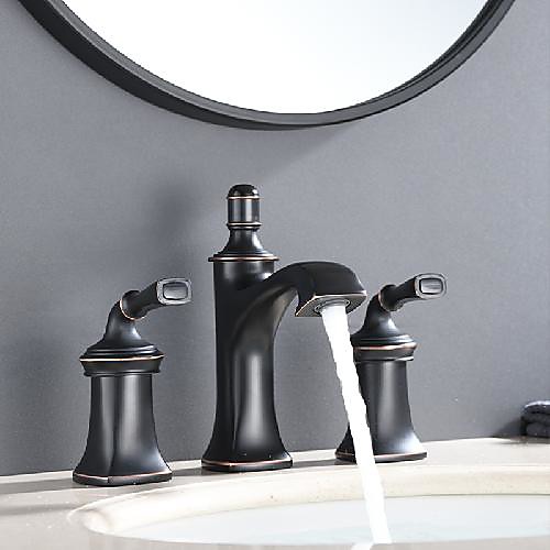 Bathroom Sink Faucet - Widespread Oil-rubbed Bronze Widespread Two Handles Three HolesBath Taps
Bathroom Sink Faucet - Widespread Oil-rubbed Bronze Widespread Two Handles Three HolesBath Taps