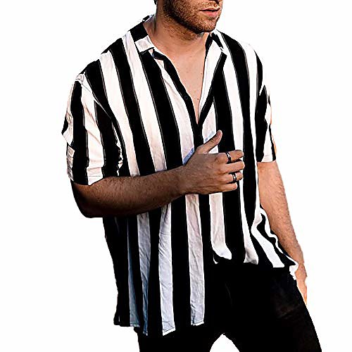 men's short sleeve shirt casual slim fit vertical striped button down dress shirts color block hawaiian shirt (black, x-large)
men's short sleeve shirt casual slim fit vertical striped button down dress shirts color block hawaiian shirt (black, x-large)