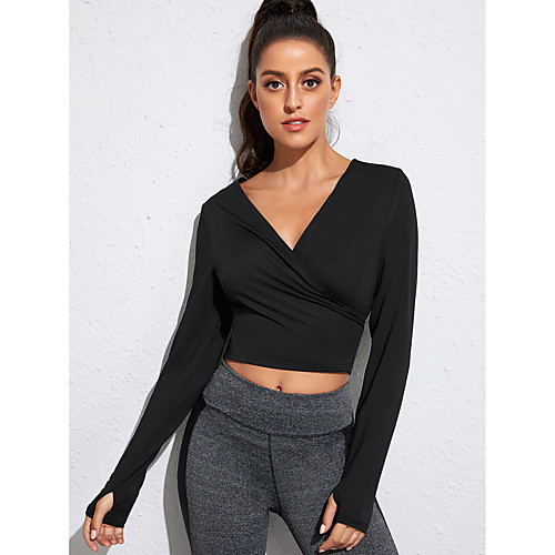Women's Long Sleeve V Neck Running Shirt Thumbhole Cropped Tee Tshirt Top Athletic Athleisure Nylon Thermal Warm Breathable Soft Gym Workout Running Jogging Training Exercise Sportswear Solid Colored
Women's Long Sleeve V Neck Running Shirt Thumbhole Cropped Tee Tshirt Top Athletic Athleisure Nylon Thermal Warm Breathable Soft Gym Workout Running Jogging Training Exercise Sportswear Solid Colored