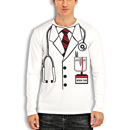 Men's T shirt 3D Print Graphic 3D Print Long Sleeve Casual Tops Cartoon Classic White
Men's T shirt 3D Print Graphic 3D Print Long Sleeve Casual Tops Cartoon Classic White