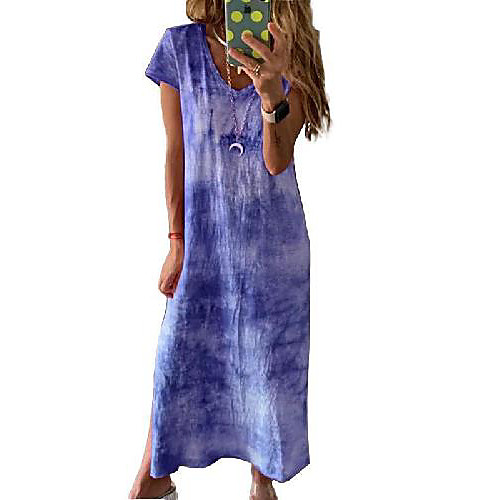Women's Shift Dress Maxi long Dress Blue Purple Wine Orange Green Short Sleeve Print Split Print Summer V Neck Casual 2021 S M L XL XXL 3XL
Women's Shift Dress Maxi long Dress Blue Purple Wine Orange Green Short Sleeve Print Split Print Summer V Neck Casual 2021 S M L XL XXL 3XL