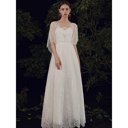A-Line Elegant Boho Holiday Wedding Guest Dress Scoop Neck Half Sleeve Floor Length Lace with Lace Insert 2021
A-Line Elegant Boho Holiday Wedding Guest Dress Scoop Neck Half Sleeve Floor Length Lace with Lace Insert 2021