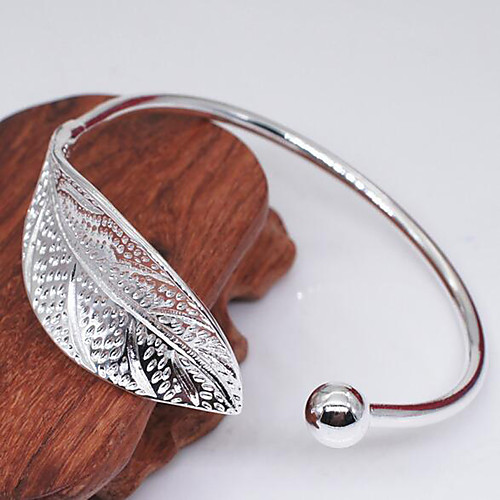 Women's Cuff Bracelet Bracelet 3D Leaf Fashion Copper Bracelet Jewelry Silver For Christmas Party Evening Gift Date Birthday / Silver Plated
Women's Cuff Bracelet Bracelet 3D Leaf Fashion Copper Bracelet Jewelry Silver For Christmas Party Evening Gift Date Birthday / Silver Plated