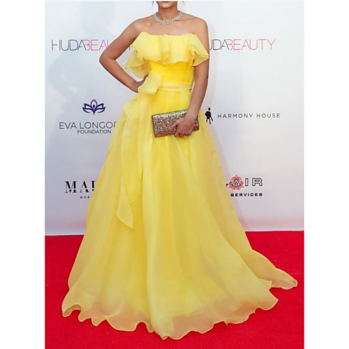 A-Line Celebrity Style Elegant Engagement Formal Evening Dress Strapless Sleeveless Floor Length Organza with Bow(s) Ruffles 2021
A-Line Celebrity Style Elegant Engagement Formal Evening Dress Strapless Sleeveless Floor Length Organza with Bow(s) Ruffles 2021