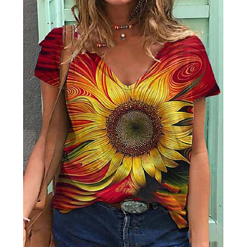 Women's Plus Size Print Floral Graphic T shirt Large Size V Neck Short Sleeve Tops Big Size
Women's Plus Size Print Floral Graphic T shirt Large Size V Neck Short Sleeve Tops Big Size