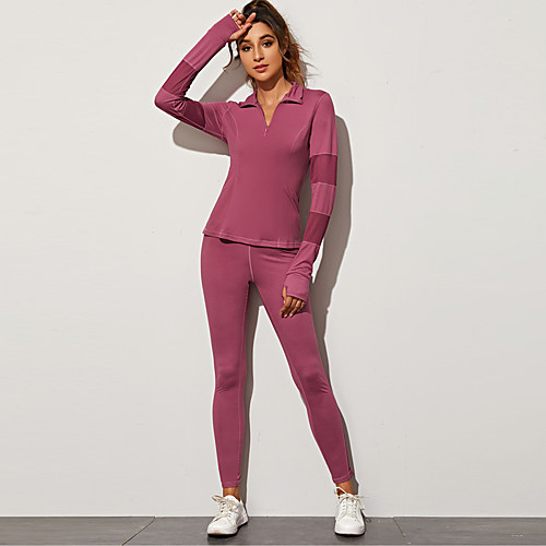 Women's 2 Piece Thumbhole Tracksuit Activewear Set Athletic Athleisure 2pcs Winter Long Sleeve High Waist Nylon Quick Dry Breathable Soft Running Active Training Jogging Exercise Sportswear Solid
Women's 2 Piece Thumbhole Tracksuit Activewear Set Athletic Athleisure 2pcs Winter Long Sleeve High Waist Nylon Quick Dry Breathable Soft Running Active Training Jogging Exercise Sportswear Solid
