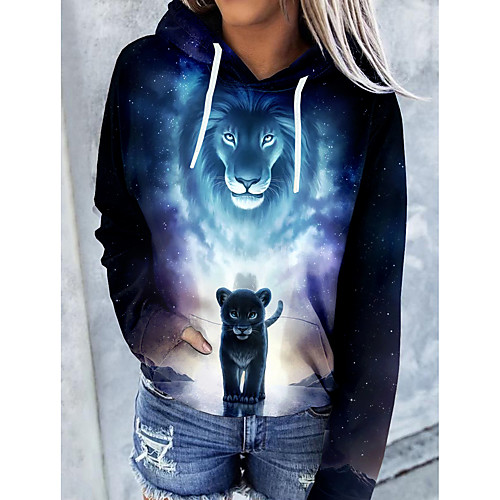 Women's Pullover Hoodie Sweatshirt Cat Graphic Lion Front Pocket Print Daily 3D Print Basic Casual Hoodies Sweatshirts Black
Women's Pullover Hoodie Sweatshirt Cat Graphic Lion Front Pocket Print Daily 3D Print Basic Casual Hoodies Sweatshirts Black