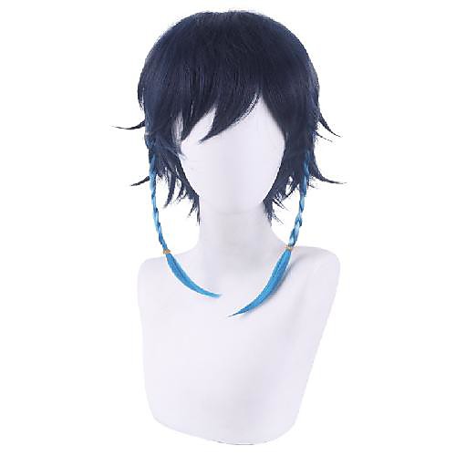 Cosplay Wig Straight Braid With Bangs Wig Short Blue Synthetic Hair 14 inch Men's Anime Cosplay Cool Blue
Cosplay Wig Straight Braid With Bangs Wig Short Blue Synthetic Hair 14 inch Men's Anime Cosplay Cool Blue
