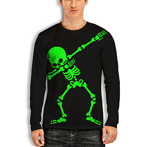 Men's T shirt 3D Print Graphic 3D Skull Print Long Sleeve Casual Tops Cartoon Classic Green
Men's T shirt 3D Print Graphic 3D Skull Print Long Sleeve Casual Tops Cartoon Classic Green