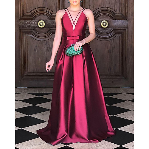 A-Line Minimalist Sexy Wedding Guest Formal Evening Dress V Neck Sleeveless Floor Length Satin with Sleek Pleats 2021
A-Line Minimalist Sexy Wedding Guest Formal Evening Dress V Neck Sleeveless Floor Length Satin with Sleek Pleats 2021