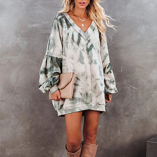 Women's Shift Dress Short Mini Dress Army Green Long Sleeve Tie Dye Patchwork Print Spring Summer V Neck Casual 2021 S M L XL XXL
Women's Shift Dress Short Mini Dress Army Green Long Sleeve Tie Dye Patchwork Print Spring Summer V Neck Casual 2021 S M L XL XXL