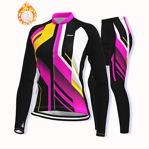 21Grams Women's Long Sleeve Cycling Jacket with Pants Winter Fleece Spandex Fuchsia Bike Fleece Lining Warm Sports Geometic Mountain Bike MTB Road Bike Cycling Clothing Apparel / Stretchy
21Grams Women's Long Sleeve Cycling Jacket with Pants Winter Fleece Spandex Fuchsia Bike Fleece Lining Warm Sports Geometic Mountain Bike MTB Road Bike Cycling Clothing Apparel / Stretchy