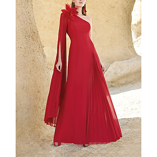 A-Line Elegant Floral Wedding Guest Formal Evening Dress One Shoulder Long Sleeve Floor Length Stretch Fabric with Pleats 2021
A-Line Elegant Floral Wedding Guest Formal Evening Dress One Shoulder Long Sleeve Floor Length Stretch Fabric with Pleats 2021