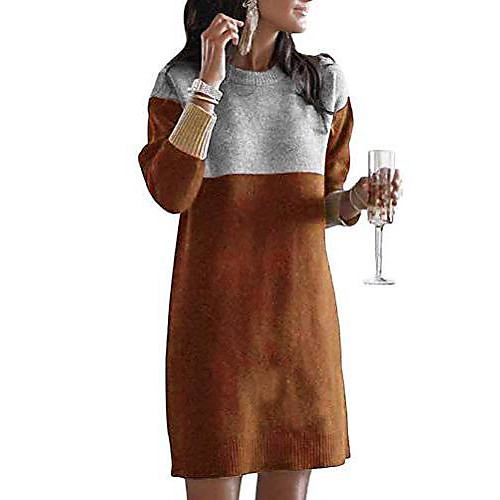 ladies turtleneck knit dress solid color sweater dress sweater dress casual loose autumn dress b brown 44
ladies turtleneck knit dress solid color sweater dress sweater dress casual loose autumn dress b brown 44