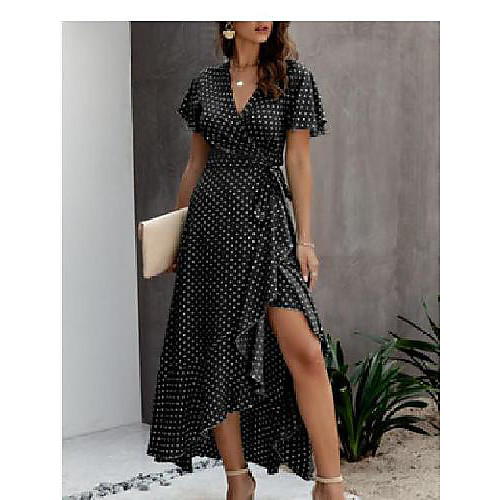 women's boho long dresses v-neck summer dresses short sleeve wrap dress maxi dress beach dress with slit - red - 12
women's boho long dresses v-neck summer dresses short sleeve wrap dress maxi dress beach dress with slit - red - 12