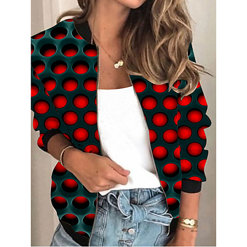 Women's Polka Dot Patchwork Streetwear Spring & Fall Jacket Regular Sports Long Sleeve Rayon Coat Tops Red
Women's Polka Dot Patchwork Streetwear Spring & Fall Jacket Regular Sports Long Sleeve Rayon Coat Tops Red