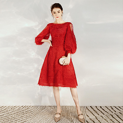 A-Line Minimalist Elegant Cocktail Party Formal Evening Valentine's Day Dress Jewel Neck 3/4 Length Sleeve Knee Length Lace with Sleek 2021
A-Line Minimalist Elegant Cocktail Party Formal Evening Valentine's Day Dress Jewel Neck 3/4 Length Sleeve Knee Length Lace with Sleek 2021