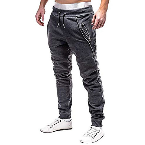 mens fitted elastic basic jogging sport pants outdoor casual harem pants with zipper pockets
mens fitted elastic basic jogging sport pants outdoor casual harem pants with zipper pockets