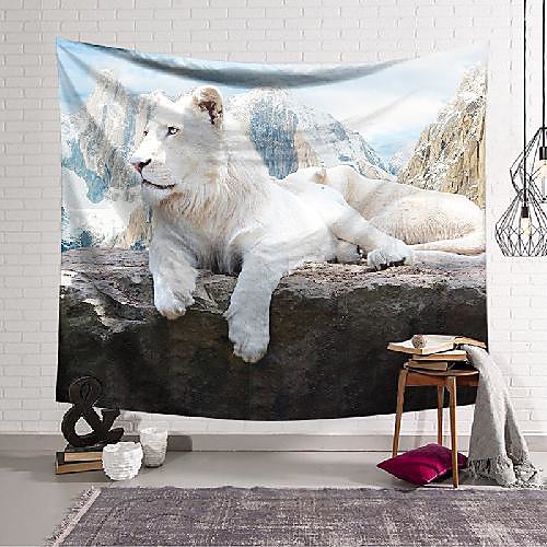 wall tapestry art decor blanket curtain hanging home bedroom living room decoration polyester white lion
wall tapestry art decor blanket curtain hanging home bedroom living room decoration polyester white lion