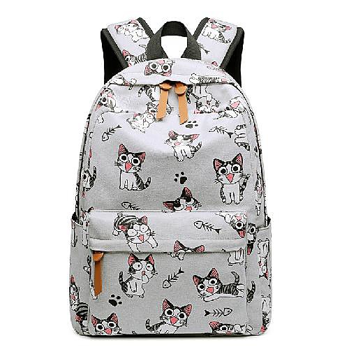 Women's Canvas School Bag Large Capacity Zipper Floral Print School Daily Backpack Black Sky Blue Light Gray
Women's Canvas School Bag Large Capacity Zipper Floral Print School Daily Backpack Black Sky Blue Light Gray