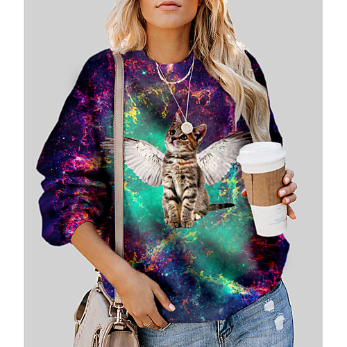 Women's Pullover Sweatshirt Cat Graphic 3D Print Daily 3D Print Basic Casual Hoodies Sweatshirts Purple
Women's Pullover Sweatshirt Cat Graphic 3D Print Daily 3D Print Basic Casual Hoodies Sweatshirts Purple