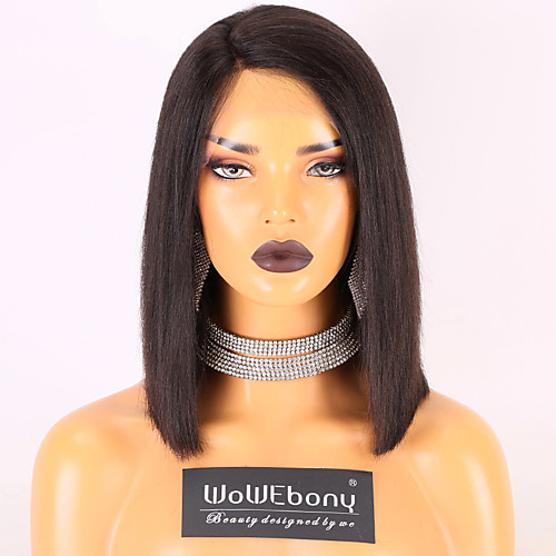 Remy Human Hair Lace Front Wig Side Part style Brazilian Hair Yaki Straight Black Wig 150% Density with Baby Hair New Design Thick Women's Short Medium Length Human Hair Lace Wig WoWEbony
Remy Human Hair Lace Front Wig Side Part style Brazilian Hair Yaki Straight Black Wig 150% Density with Baby Hair New Design Thick Women's Short Medium Length Human Hair Lace Wig WoWEbony