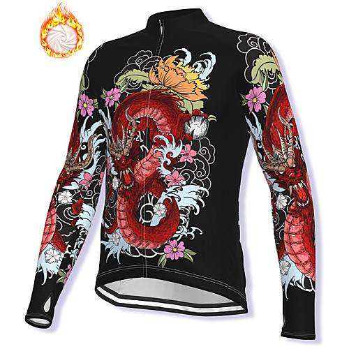 21Grams Men's Long Sleeve Cycling Jacket Winter Fleece Spandex Black Dragon Bike Jacket Mountain Bike MTB Road Bike Cycling Fleece Lining Warm Sports Clothing Apparel / Stretchy / Athleisure
21Grams Men's Long Sleeve Cycling Jacket Winter Fleece Spandex Black Dragon Bike Jacket Mountain Bike MTB Road Bike Cycling Fleece Lining Warm Sports Clothing Apparel / Stretchy / Athleisure