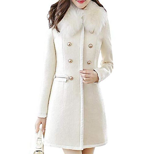 womens faux fur collar winter slim double-breasted trench pea coat jacket overcoat white m
womens faux fur collar winter slim double-breasted trench pea coat jacket overcoat white m